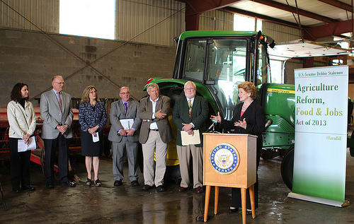 Senator Stabenow on her Farm Bill promotion tour.  Photo courtesy of Sen. Stabenow's web site.